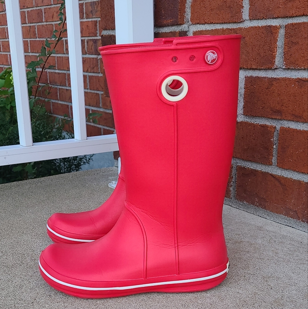 CROCS Women's Bold Red Rain Boots